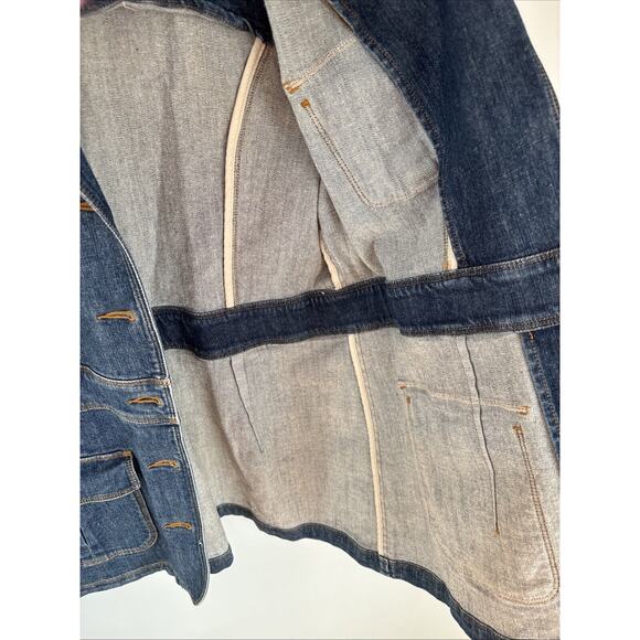 Vtg LL Bean Denim Barn Jacket Womens M Stretch DTD3 Chore Coat Casual Country - Picture 14 of 15